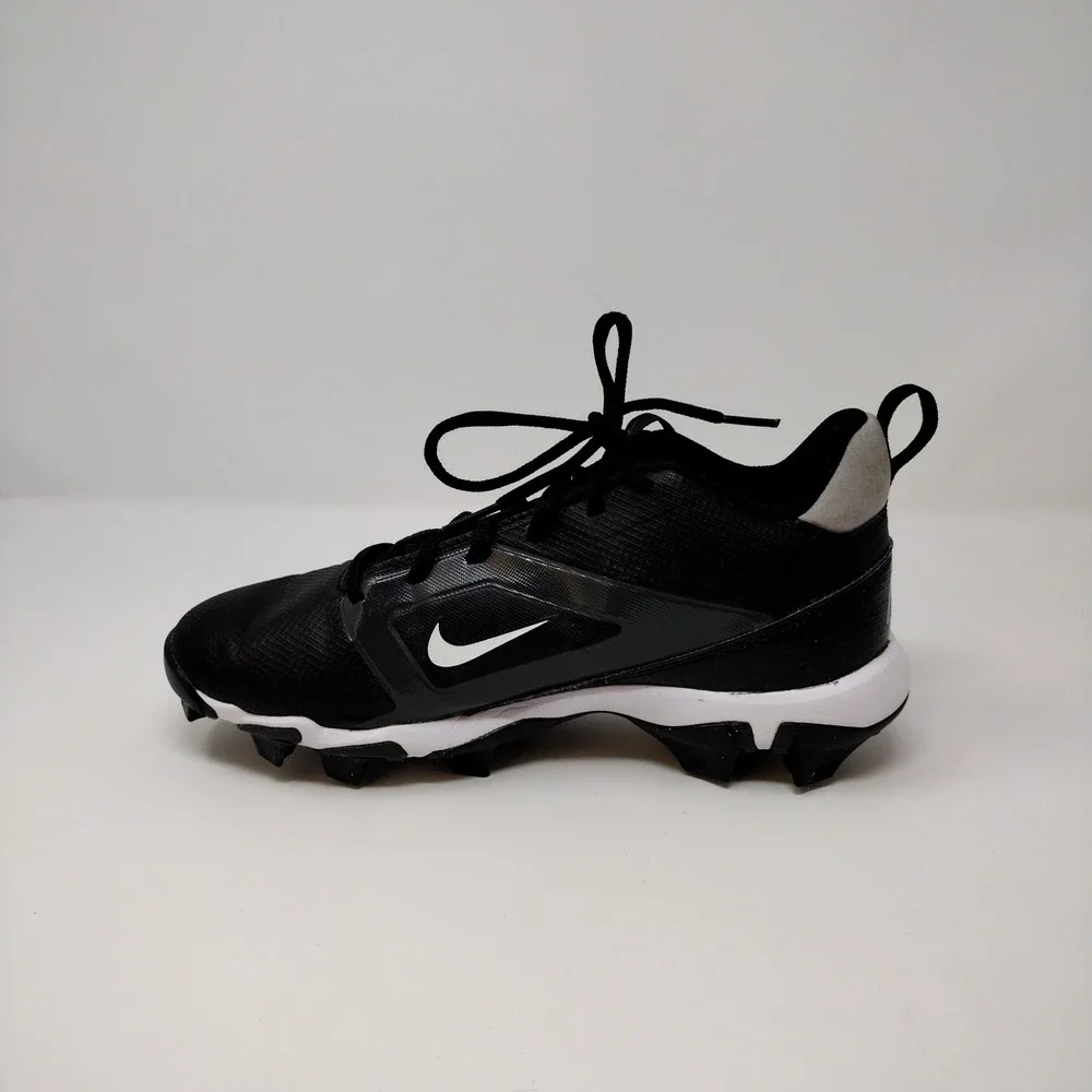 Nike Alpha Huarache 4 Keystone Baseball Cleats Black White FQ4016-001 Mens 6Y